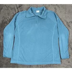 Columbia Blue Quarter Zip Fleece‎ Jumper Mens XXL Pullover Outdoor Hiking Warm